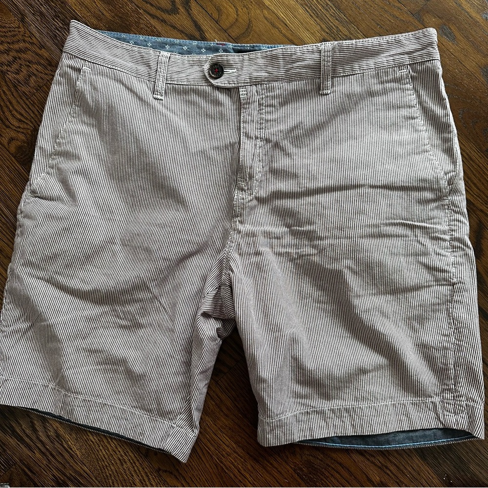 Ted Baker red & white Striped Chino cotton casual Shorts